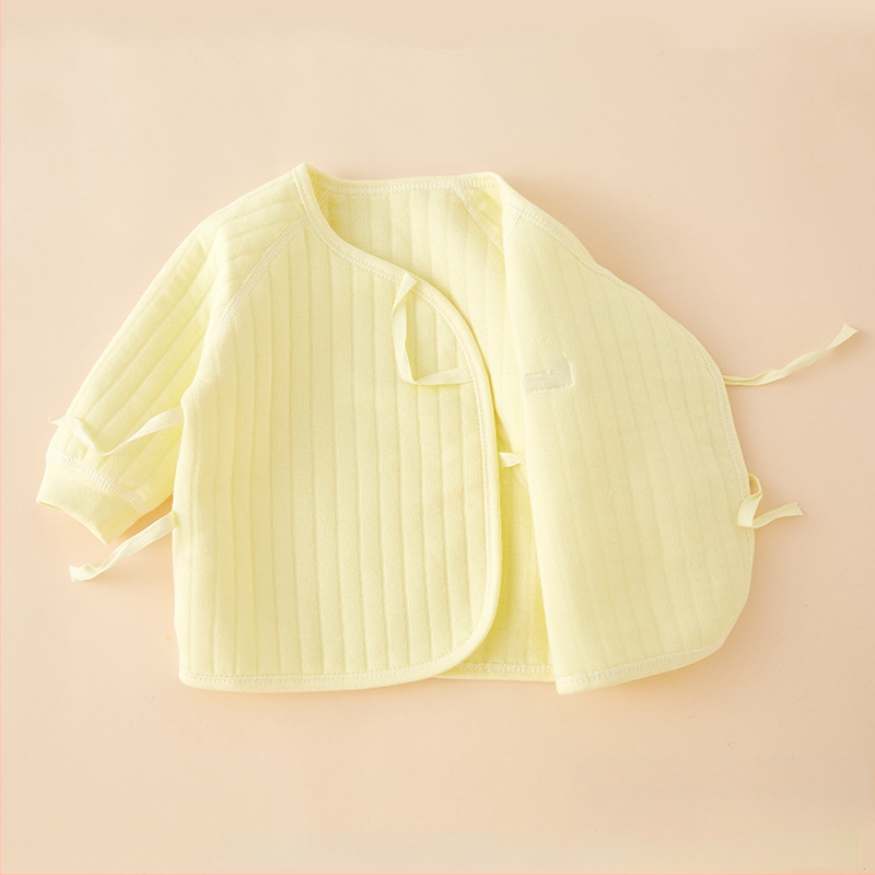 Kūdikio dviejų dalių medvilninis šiltas apatinių drabužių komplektas su apvaliu kaklu, unisex, 0–12 mėnesių