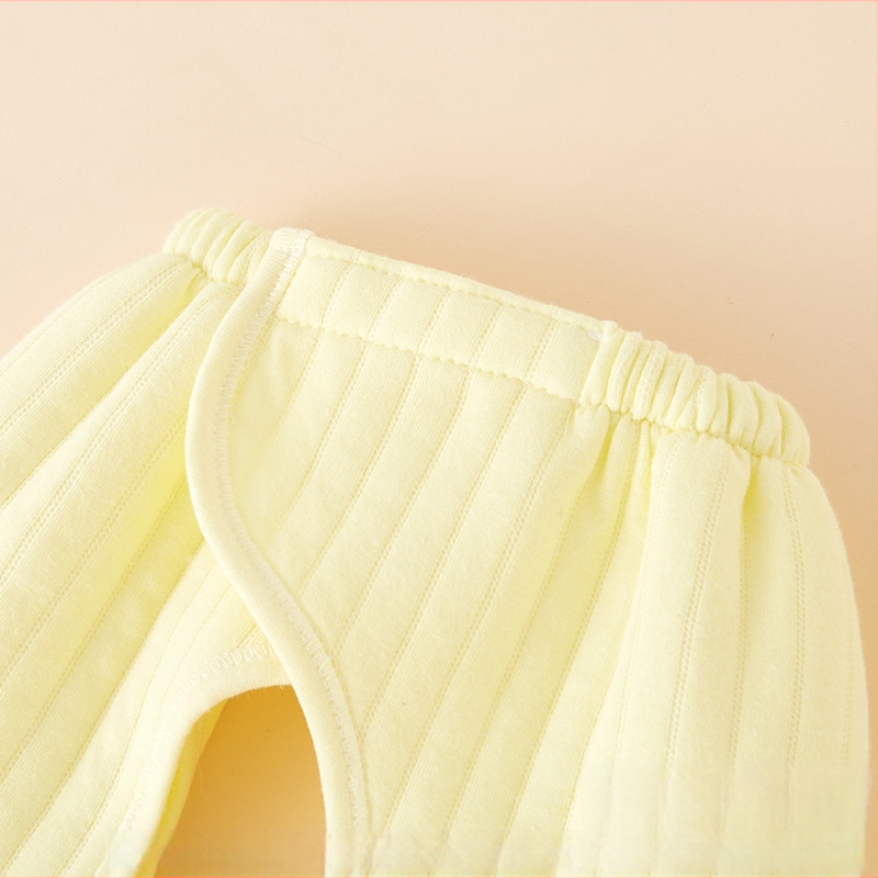 Kūdikio dviejų dalių medvilninis šiltas apatinių drabužių komplektas su apvaliu kaklu, unisex, 0–12 mėnesių