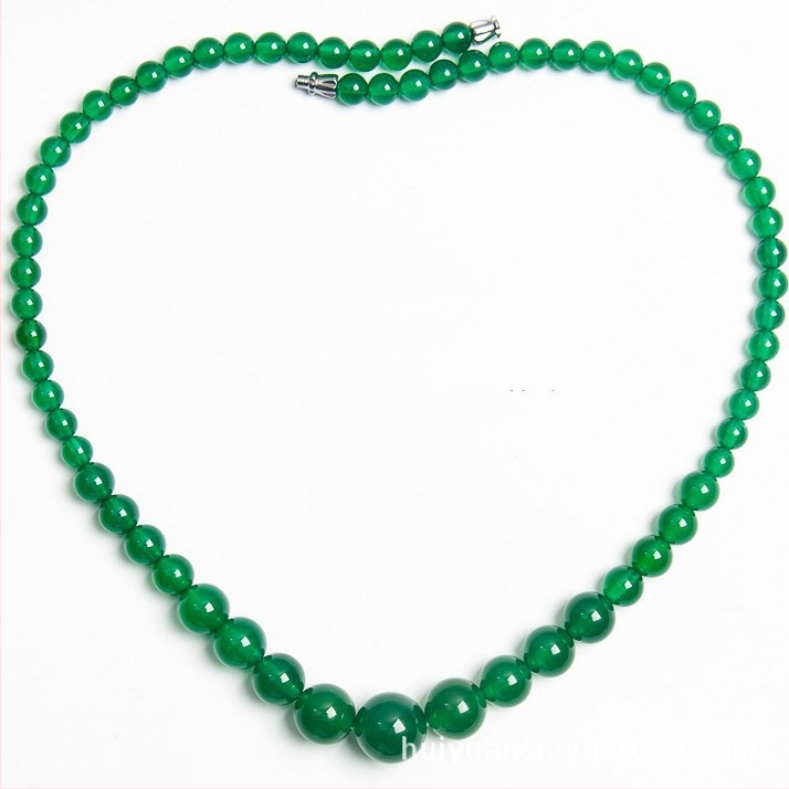 Ahāta apaļu pērlīšu kaklarota, dabisks materiāls, slīpēta, ģeometrisks dizains