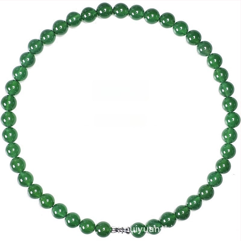 Ahāta apaļu pērlīšu kaklarota, dabisks materiāls, slīpēta, ģeometrisks dizains