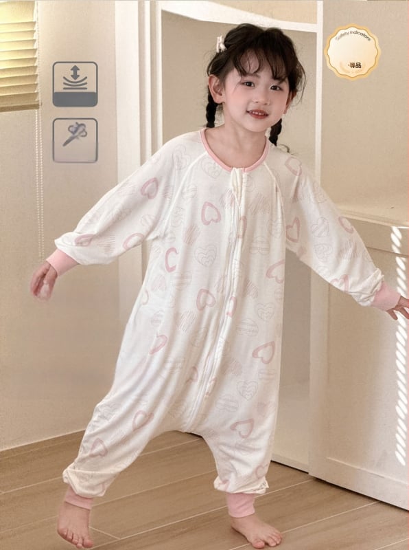 Mo Ximo Vaikų vasaros modaliniai miego drabužiai su atskiromis kojomis, plonas, drėgmės šalinimas, karikatūros raštas