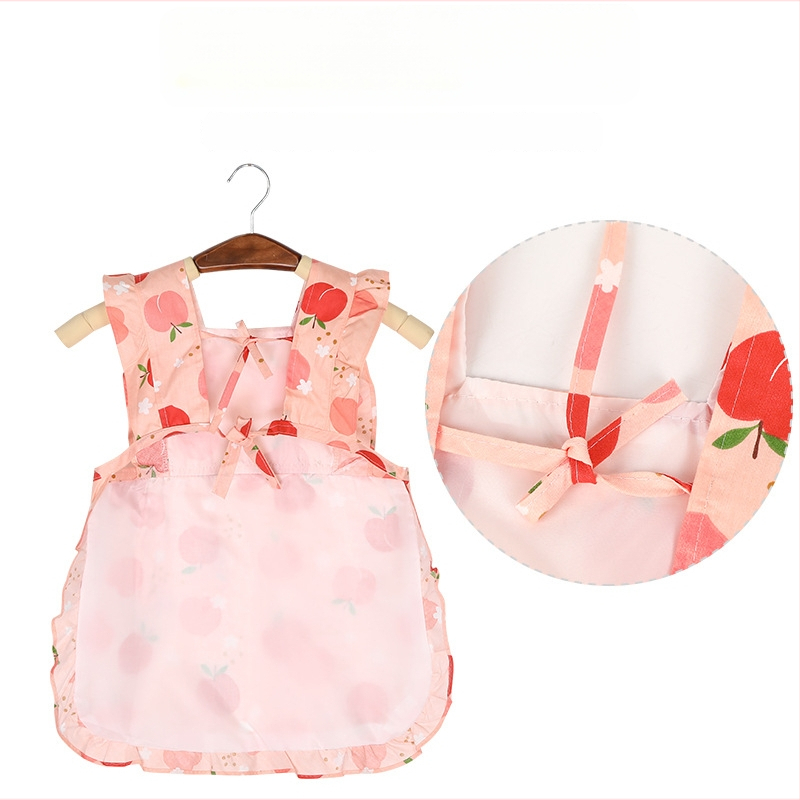 Vaikų dažymo apsiaustas – atsparus vandeniui, gėlių raštas, audinys: 100% medvilnė (>95%), saugos klasė A