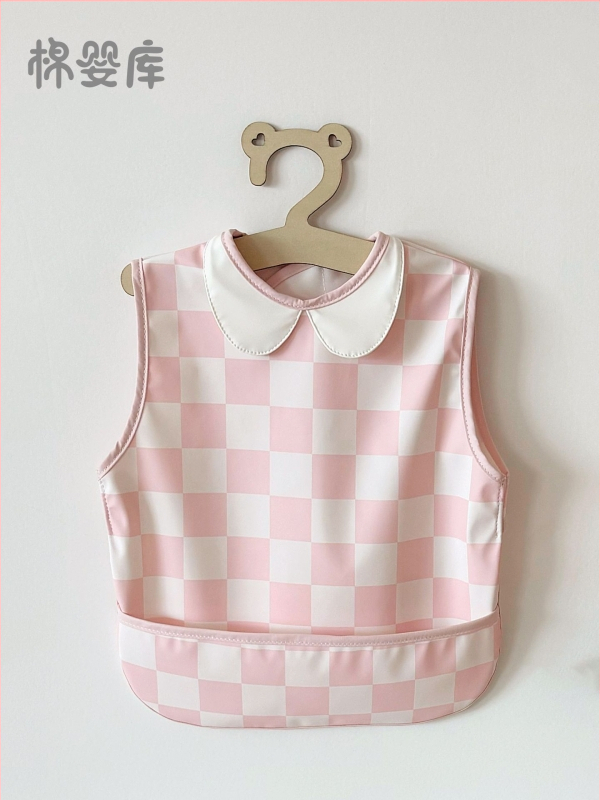 Unisex vandeniui atsparus be rankovių maitinimo ir piešimo smockas su atvirkščiu dizainu, poliesterio audinys, karikatūros raštas, saugos klasė A, Cotton Baby Library, modelis 0400, pavasaris 2025