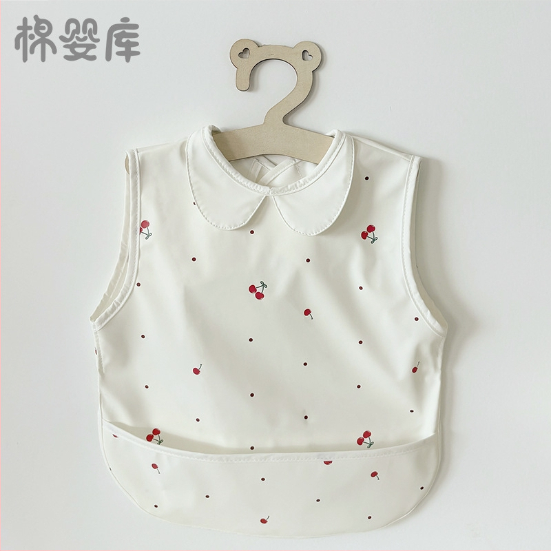 Unisex vandeniui atsparus be rankovių maitinimo ir piešimo smockas su atvirkščiu dizainu, poliesterio audinys, karikatūros raštas, saugos klasė A, Cotton Baby Library, modelis 0400, pavasaris 2025