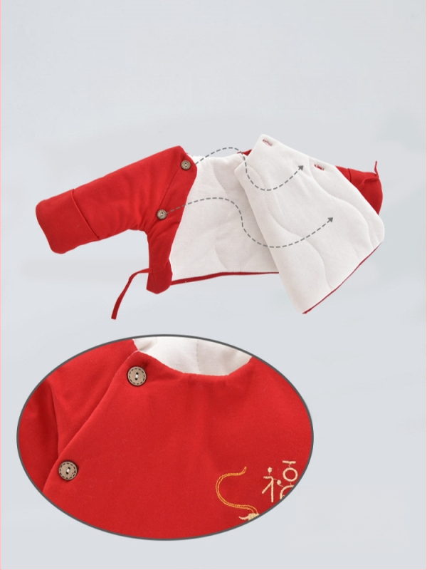 Kūdikių žieminis marškinėliai iš medvilnės su poliesterio pamušalu, apvalus kaklo iškirpimas, be gobtuvo, skirti 0–3 mėnesiams