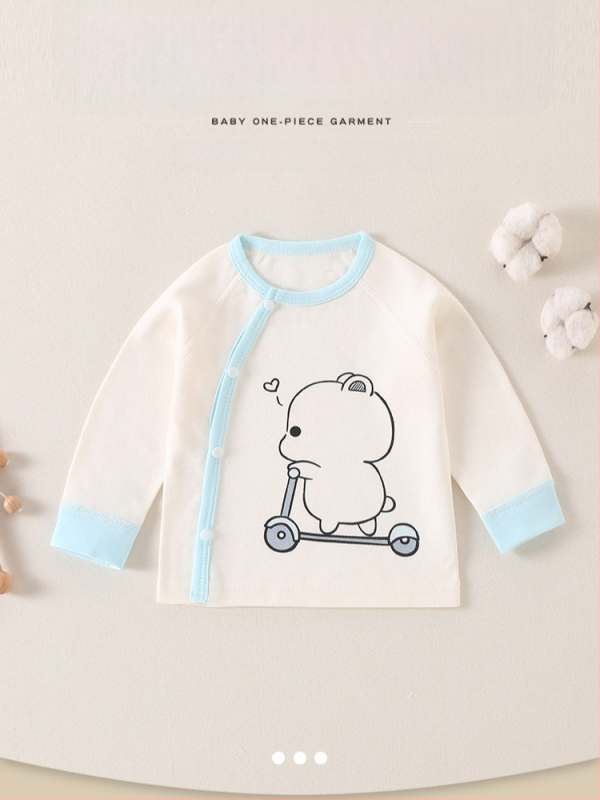 Beebi puuvillane baasriide tops kevad-sügisperio jaoks, ümmarguse kaelaga, 100% puuvill, vanus 1–3 aastat, ilma kapuutsita