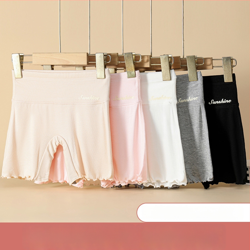 Mergaitės medvilniniai saugumo šortai, aukštas juosmuo, apsauga nuo permatomumo, 2-in-1 apatinių drabužių vasarai, 80% medvilnė, pavasaris 2025