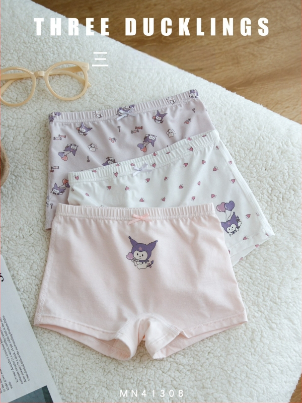 Mergaitei skirti bokseriai Three Little Ducks – Lenzing Modal, 46% Modal, antibakteriniai ir kvėpuojantys, amžius 3–8 metai