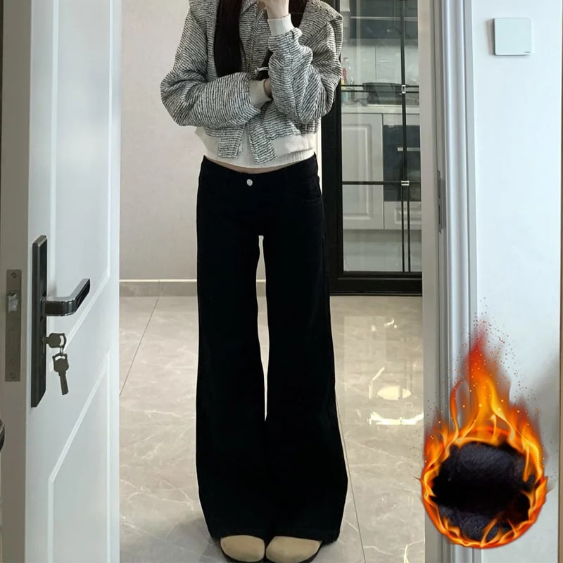 Džíny s voľnými širokými nohami, vysokým pásom, denim 50–70% bavlna, zips a viaceré vrecká