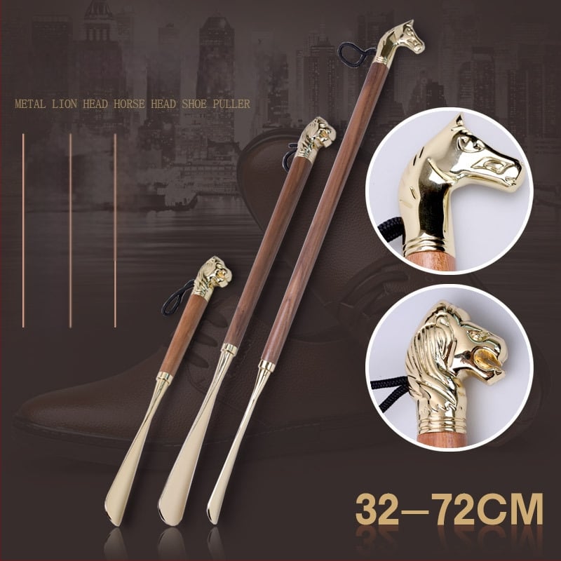 Riešutmedžio medienos batų pakėlėjas su auksu dengtu, modelis 2-201, stilius figūrinis, kasdienis, Auspicious Foot