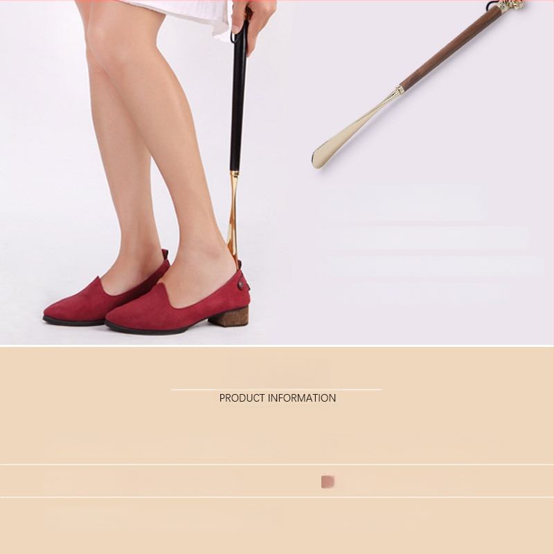 Riešutmedžio medienos batų pakėlėjas su auksu dengtu, modelis 2-201, stilius figūrinis, kasdienis, Auspicious Foot