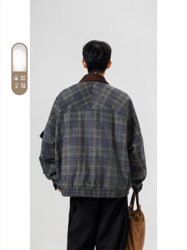 Pánska zimná bunda bez kapucne s bielym kačacím páperím 86–90% obsahom, polyesterový materiál, bežná ochrana proti chladu (-20°C až -5°C)