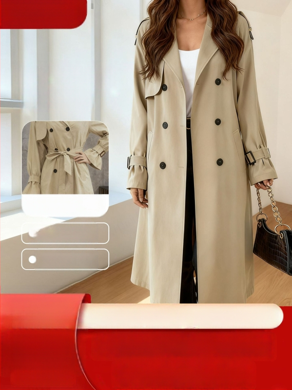 Sieviešu vējaizturīga jaka ar vidēju garumu, stāvošā apkakle, poliesteris, brīvs piegriezums, britu stils.