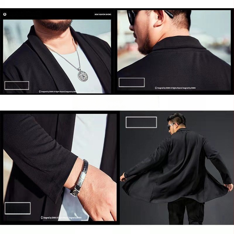 Vīriešu mētelis ar stāvā apkakle un vienrindu aizdari (īsais stils, plāns audums, modal audums, galvenais audums: trušu kažokāds)