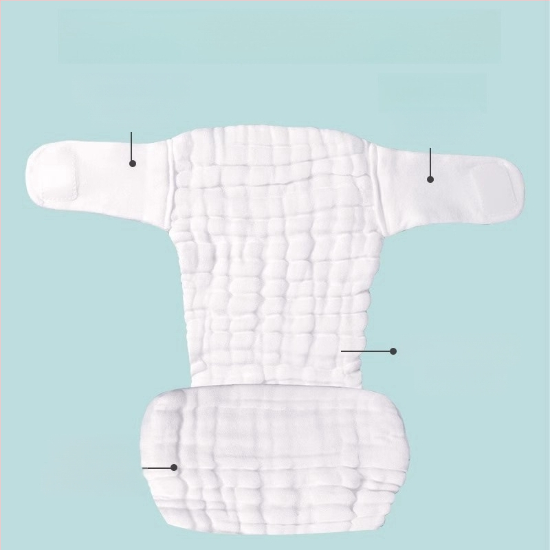 Beebi puuvillased gauze mähkmed püksid – ühekordsed, pestav, hingav treeningpüksid 0–12 kuud