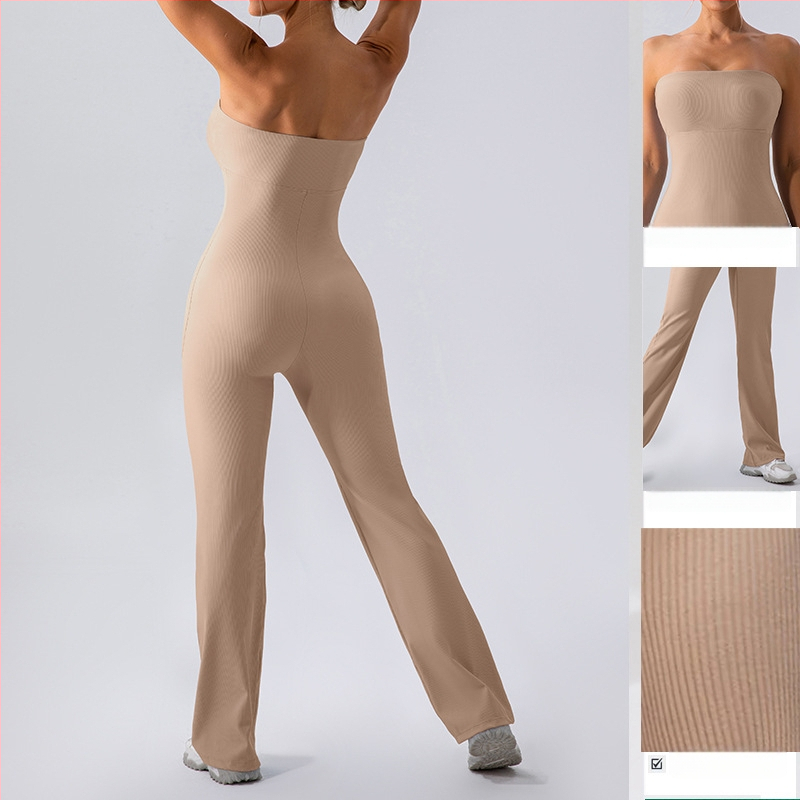 INWIKI moterų vienos dalies sportinis kombinezonas joga ir šokiams, 75% nailonas / 25% spandeksas, krūtinės pagalvėlė įtraukta, drėgmės sugeriantis audinys, nailonas, ruduo 2023