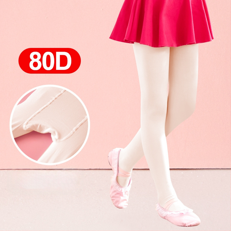 Bērnu baleta zeķbikses ar pretnoslīdošu uzliku – elpojošas, plānas, augsta elastība, spandeksa kokvilnas maisījums