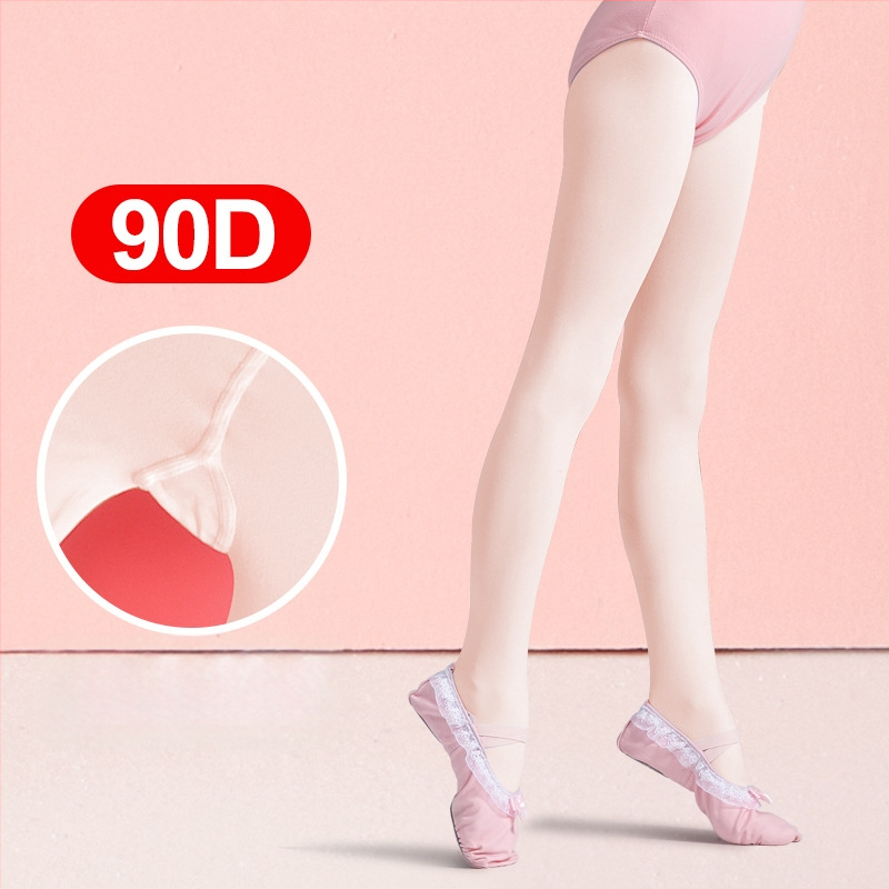 Bērnu baleta zeķbikses ar pretnoslīdošu uzliku – elpojošas, plānas, augsta elastība, spandeksa kokvilnas maisījums