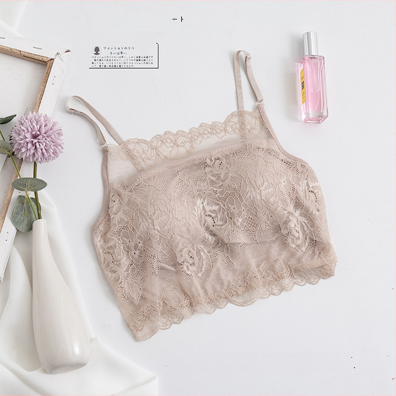 Siidist strapless bustier pitsiga, padi, õhuke kujundatud kauss, prantsuse stiil selja