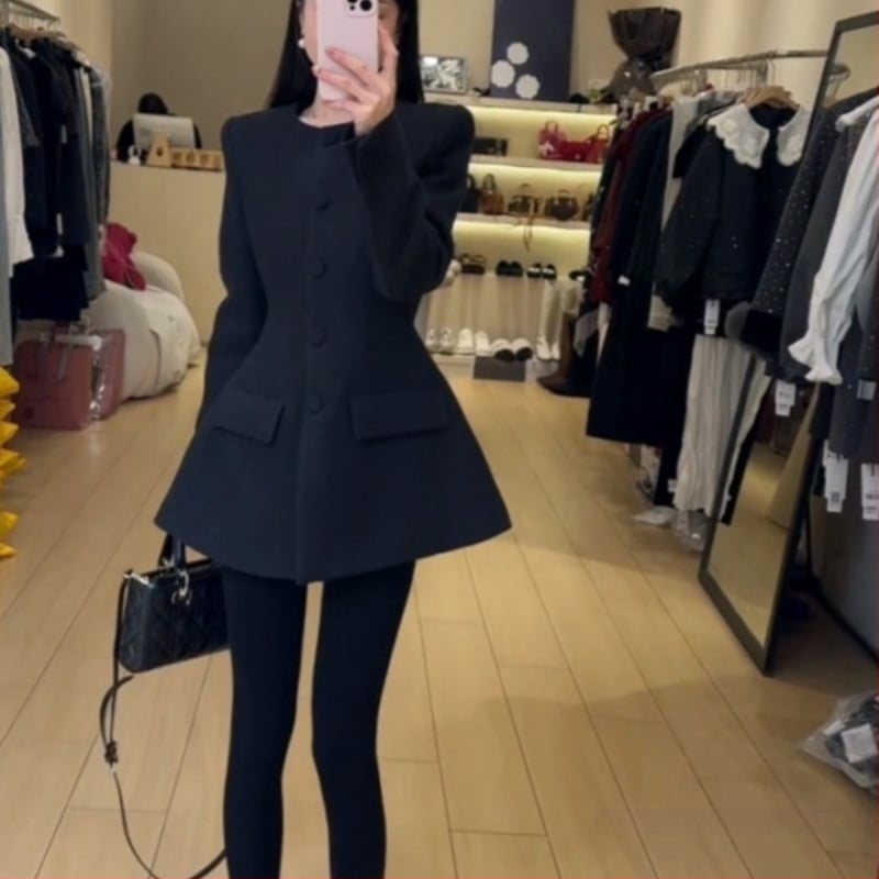 Dámske sako z chenille s kožušinovým golierom, Hepburn štýl retro, štíhla silueta, krátka dĺžka, jednoradové zapínanie