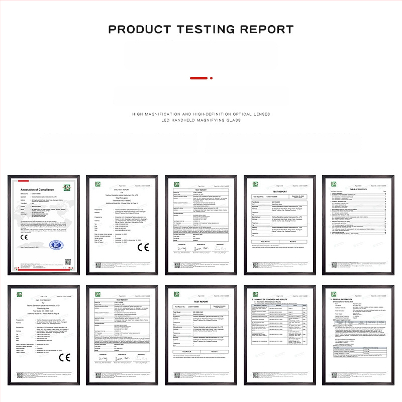 Beileshi galvos uždedama didinamoji lupa su LED apšvietimu laikrodžių remontui, 4 lęšių komplektai