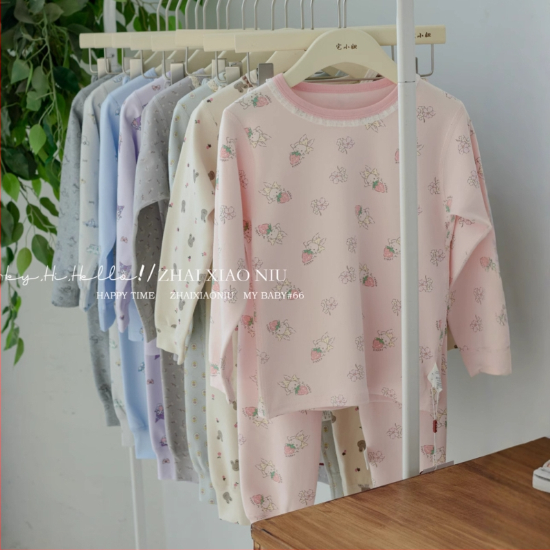 Laste termovikeru komplekt – 95% puuvill, harjatud tekstuur, paks, ümmargune kaelus, unisex, alates 8-aastastest