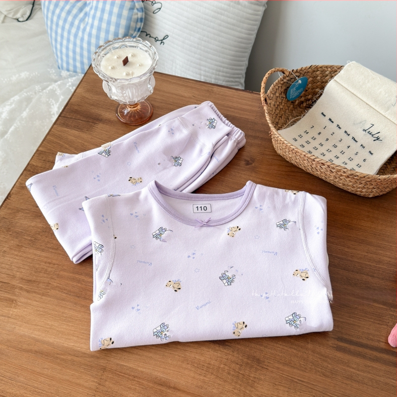 Laste termovikeru komplekt – 95% puuvill, harjatud tekstuur, paks, ümmargune kaelus, unisex, alates 8-aastastest