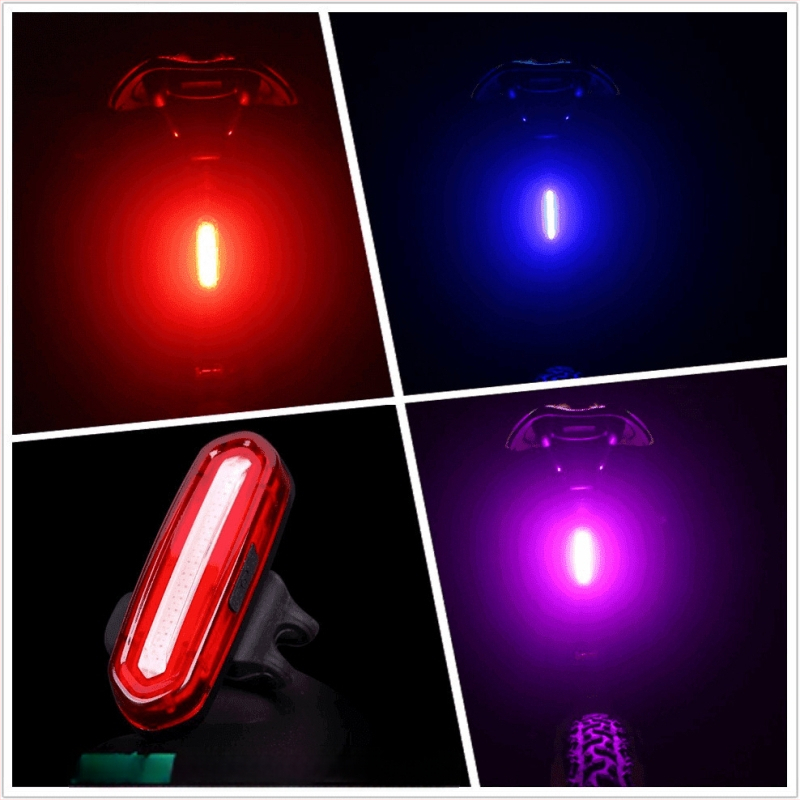 LED galinis dviračio žibintas – įkraunamas naktiniam važiavimui, įspėjamasis mirgėjantis žibintas kalnų dviračiams