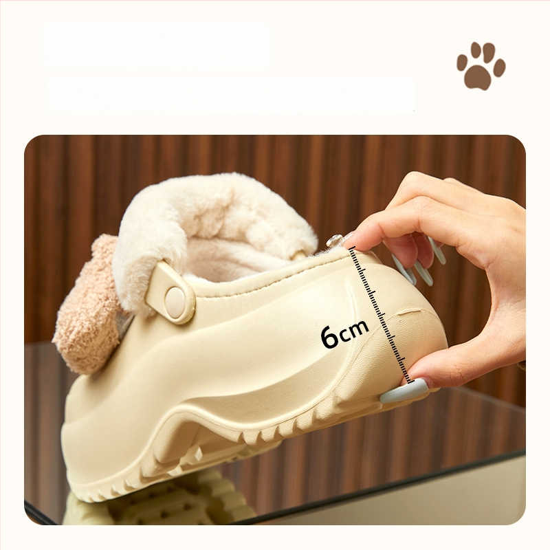 Crocs-stiilis soojad sussid fleece voodriga, paksu tallaga, EVA ülaosa ja tallaga, talv 2024