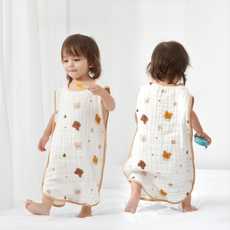 Soft Yun Kūdikio be rankovių miego maišas iš medvilnės vasariškai lengvas anti-kick