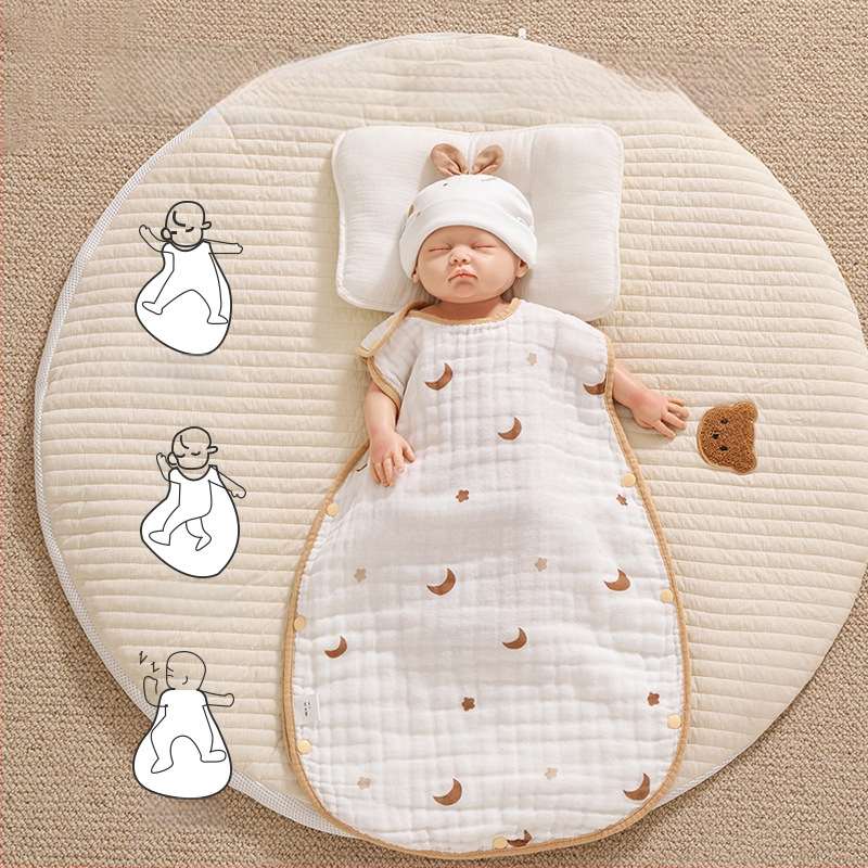 Soft Yun Kūdikio be rankovių miego maišas iš medvilnės vasariškai lengvas anti-kick