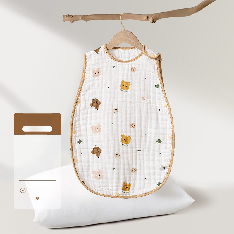 Soft Yun Kūdikio be rankovių miego maišas iš medvilnės vasariškai lengvas anti-kick