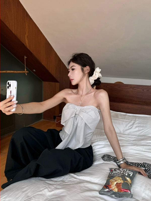 Tube top – Slim fit, Chenille audums ar Spandeksu, vasara 2024