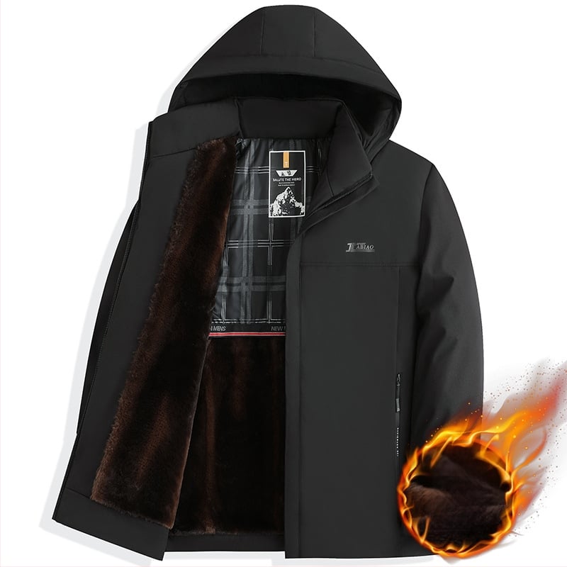 Parka pre mužov s flisovou podšívkou, hrubé zimné kabáty s odnímateľnou kapucňou, výplň z polyesteru, podšívka 100% polyester, pre dospelých mužov