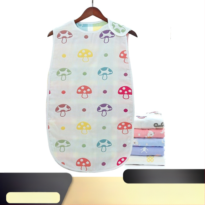 Zīdaiņu guļammaiss ar sešiem kokvilnas gazes slāņiem un pretsitienu vestu – 100% kokvilna, viegls