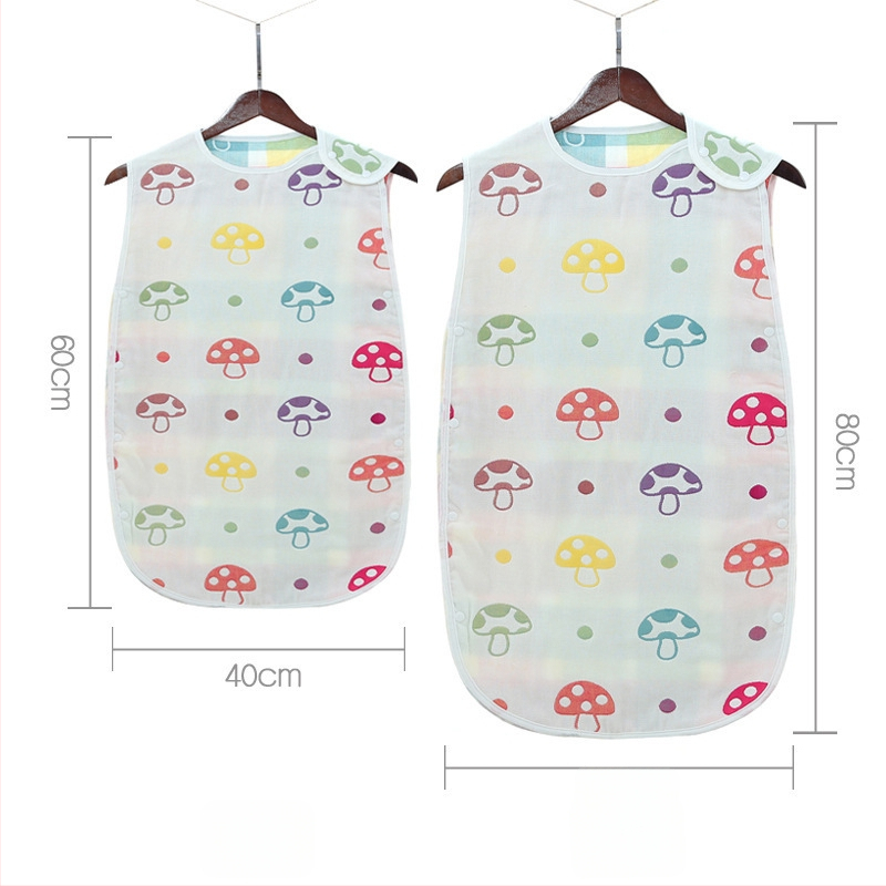 Zīdaiņu guļammaiss ar sešiem kokvilnas gazes slāņiem un pretsitienu vestu – 100% kokvilna, viegls