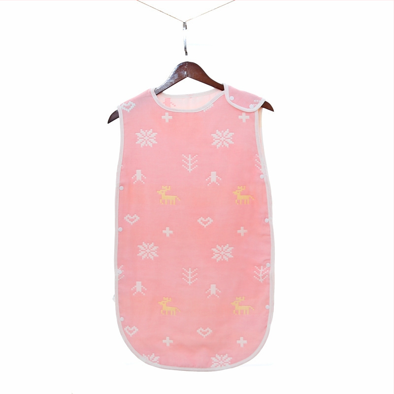 Zīdaiņu guļammaiss ar sešiem kokvilnas gazes slāņiem un pretsitienu vestu – 100% kokvilna, viegls