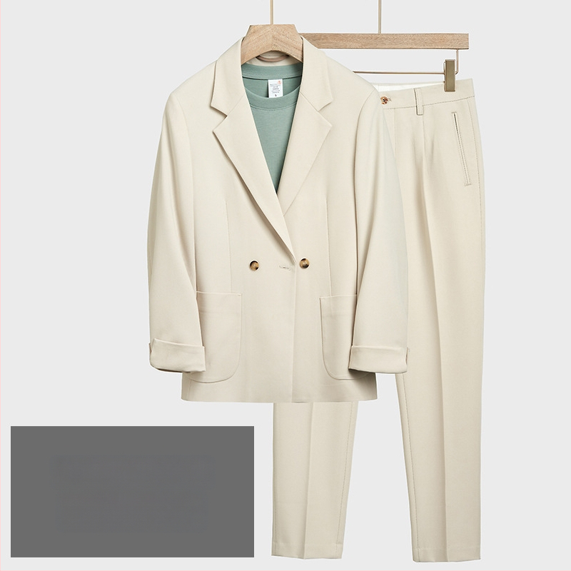 Meeste jaapani stiilis igapäevane bleiser, slim fit, ühe nupuga, puuvillase ja keemiliste kiudude segu