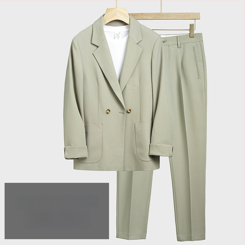 Meeste jaapani stiilis igapäevane bleiser, slim fit, ühe nupuga, puuvillase ja keemiliste kiudude segu