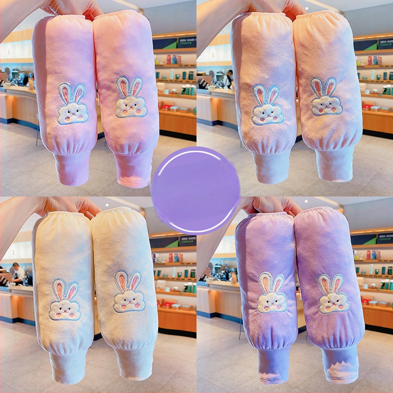 Bērnu velūra roku siltinātāji – silti, rudens-ziemas periodā, multfilmu stils, reljefā apstrāde, vidēja garuma