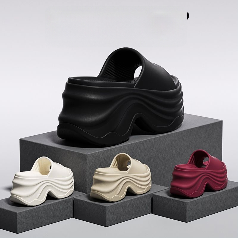 Sieviešu flip-flop sandales ar 8 cm bieza padu, klinveida papēdis 3–6 cm, EVA augšdaļa/iekšējā daļa/pamata, vasaras brīvs stils