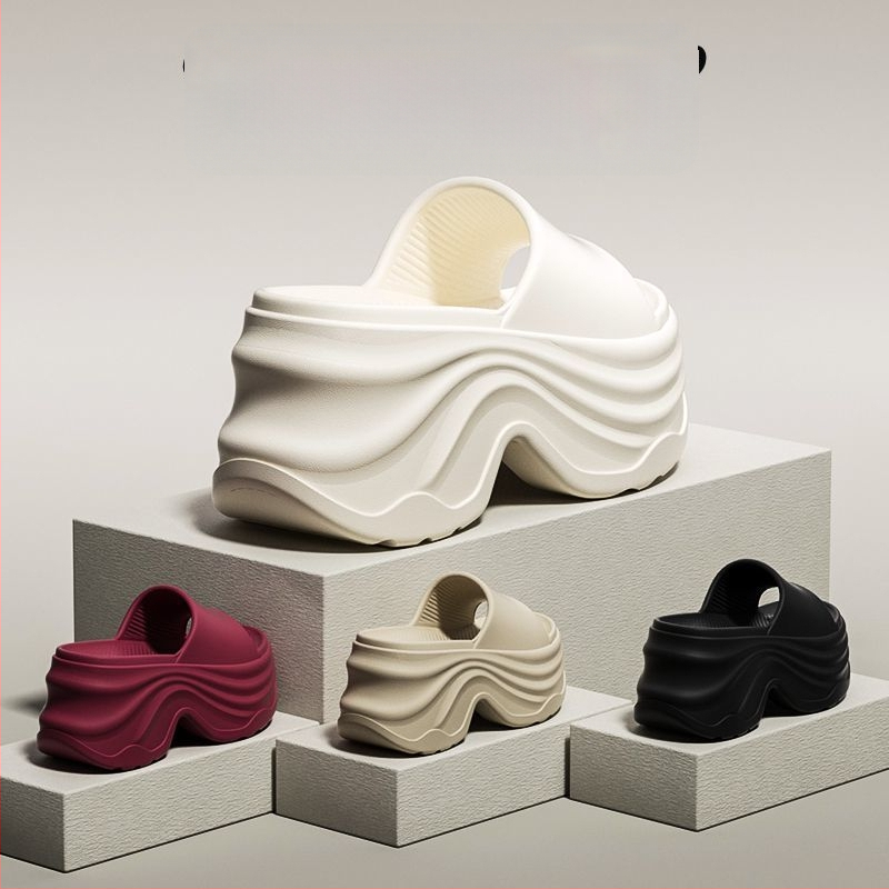 Sieviešu flip-flop sandales ar 8 cm bieza padu, klinveida papēdis 3–6 cm, EVA augšdaļa/iekšējā daļa/pamata, vasaras brīvs stils