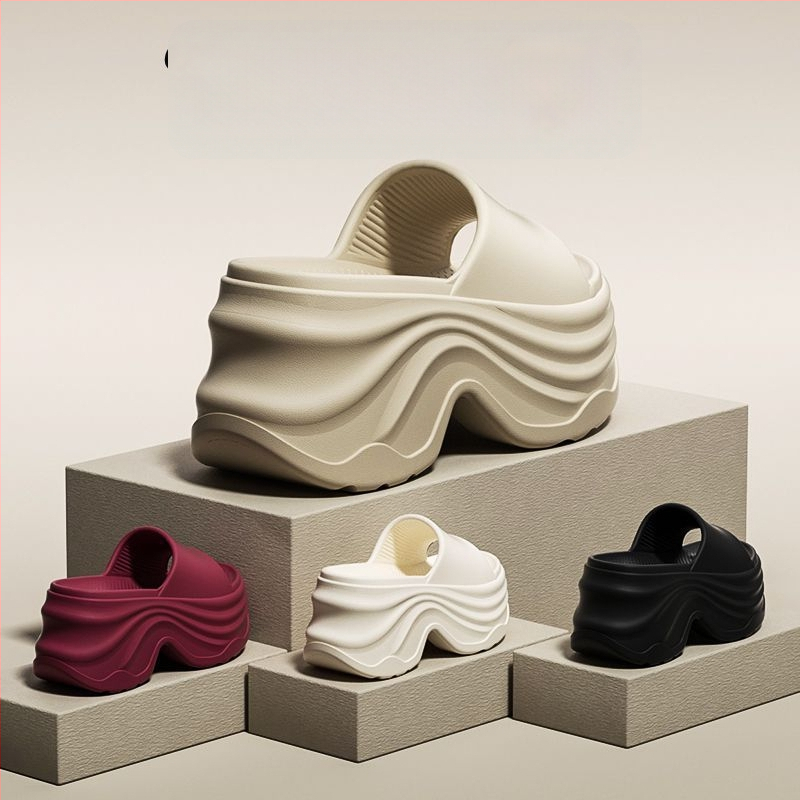 Sieviešu flip-flop sandales ar 8 cm bieza padu, klinveida papēdis 3–6 cm, EVA augšdaļa/iekšējā daļa/pamata, vasaras brīvs stils