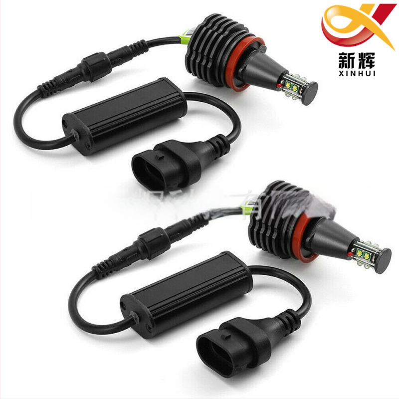 H8 LED Angel Eyes esilaternamoodul - 80W, 1200 lm, 12V, alumiiniumist korpus, 8x3030 LED, BMW E91/E92/E93 ja X5/X6