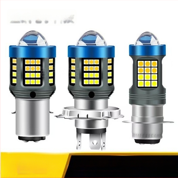 Motociklo LED priekinė lemputė Angel Eye dviejų spalvų balta-geltona, ultraryškus priekinis žibintas; Medžiaga: aliuminis; Šviesos srautas: 1200 lm; Galia: 11W; Įtampa: 12-80V; LED tipas: 3030