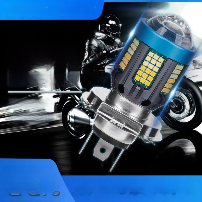 Motociklo LED priekinė lemputė Angel Eye dviejų spalvų balta-geltona, ultraryškus priekinis žibintas; Medžiaga: aliuminis; Šviesos srautas: 1200 lm; Galia: 11W; Įtampa: 12-80V; LED tipas: 3030