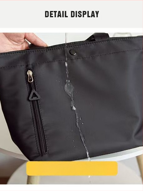 Oxford drobės rankinė miesto minimalistiniam stiliui, horizontalaus kvadrato formos rankinė, užtrauktukas atidarymas, vidinis užtrauktas kišnelė, dvigubi pečių dirželiai