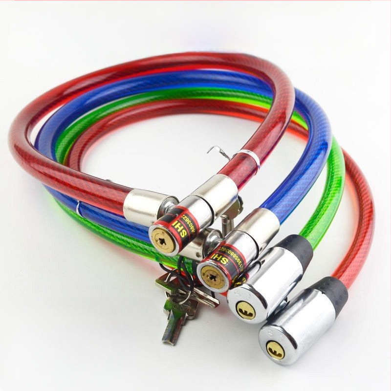 Daugiafunkcinis plieno kabelinis užraktas dviratėms, elektromobiliams ir namų durims, apsauga nuo pjaustymo ir vagystės.