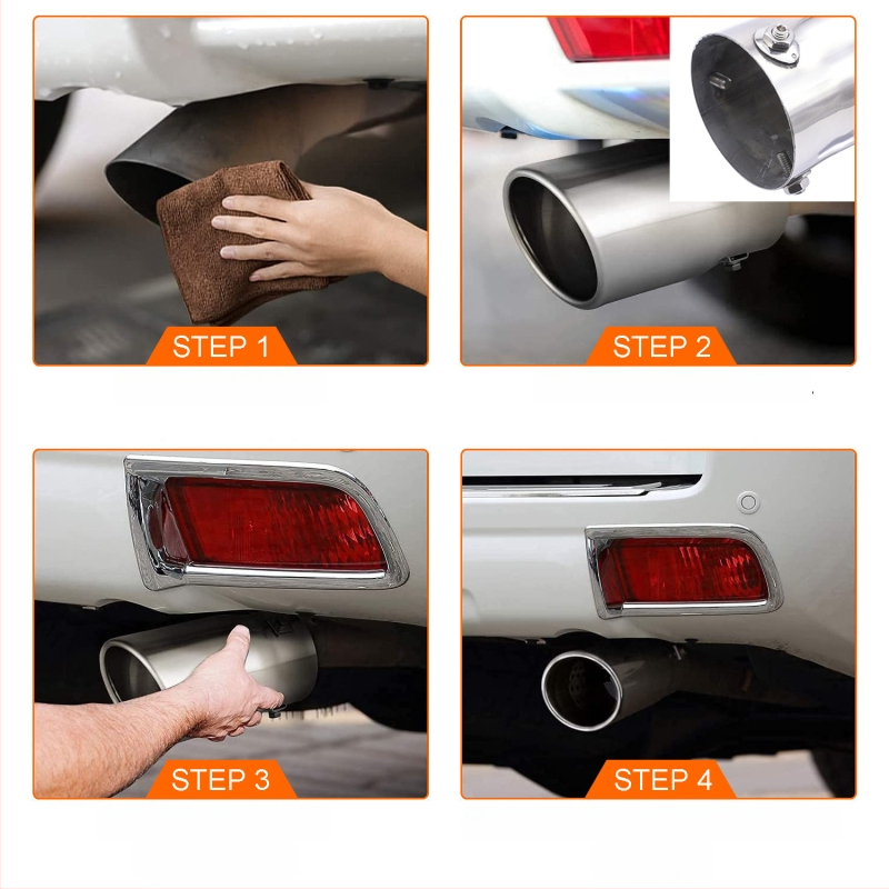 Galinis išmetimo vamzdelis iš nerūdijančio plieno automobiliams, universalus, srieginis tvirtinimas, modeliai XH-MF010/XH-MF011