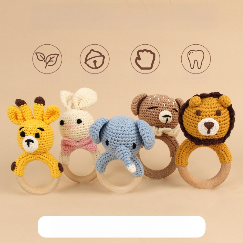 Bērnu dāvanu komplekta kaste – kokvilnas audums, mīkstas dzīvnieku zvaniņu rotaļlietas, daudzdaļīgs komplekts zīdaiņiem (0–12 mēneši)